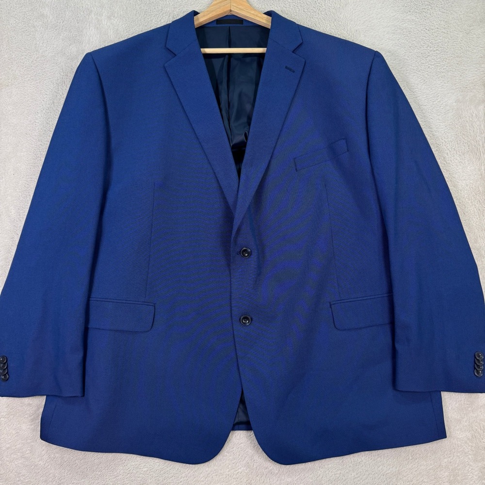 MICHAEL‎ KORS Mens 52R Bright Blue Textured Fit Executive Blazer Suit Jacket EUC